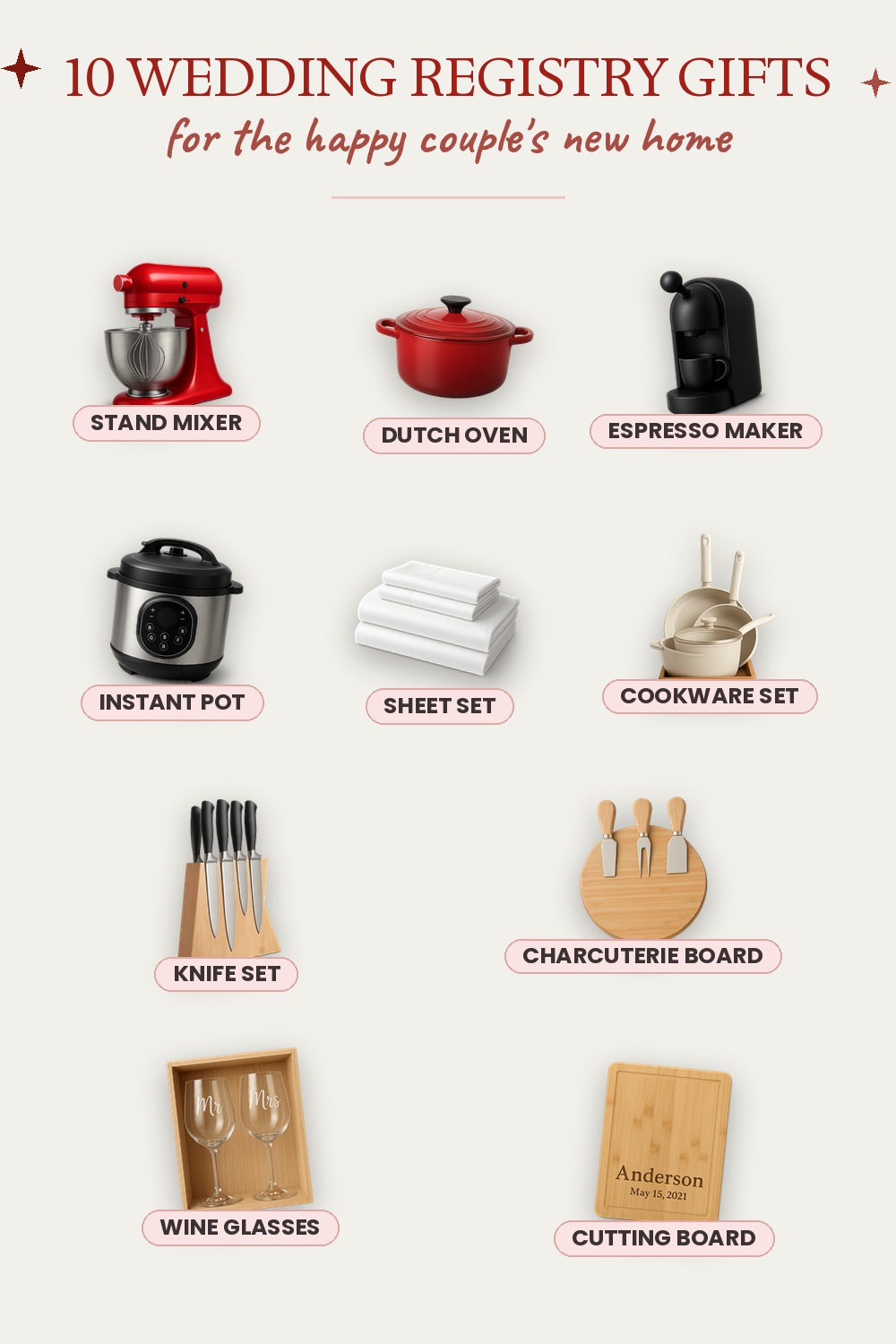 10 Wedding Registry Gifts, for the happy couple's new home